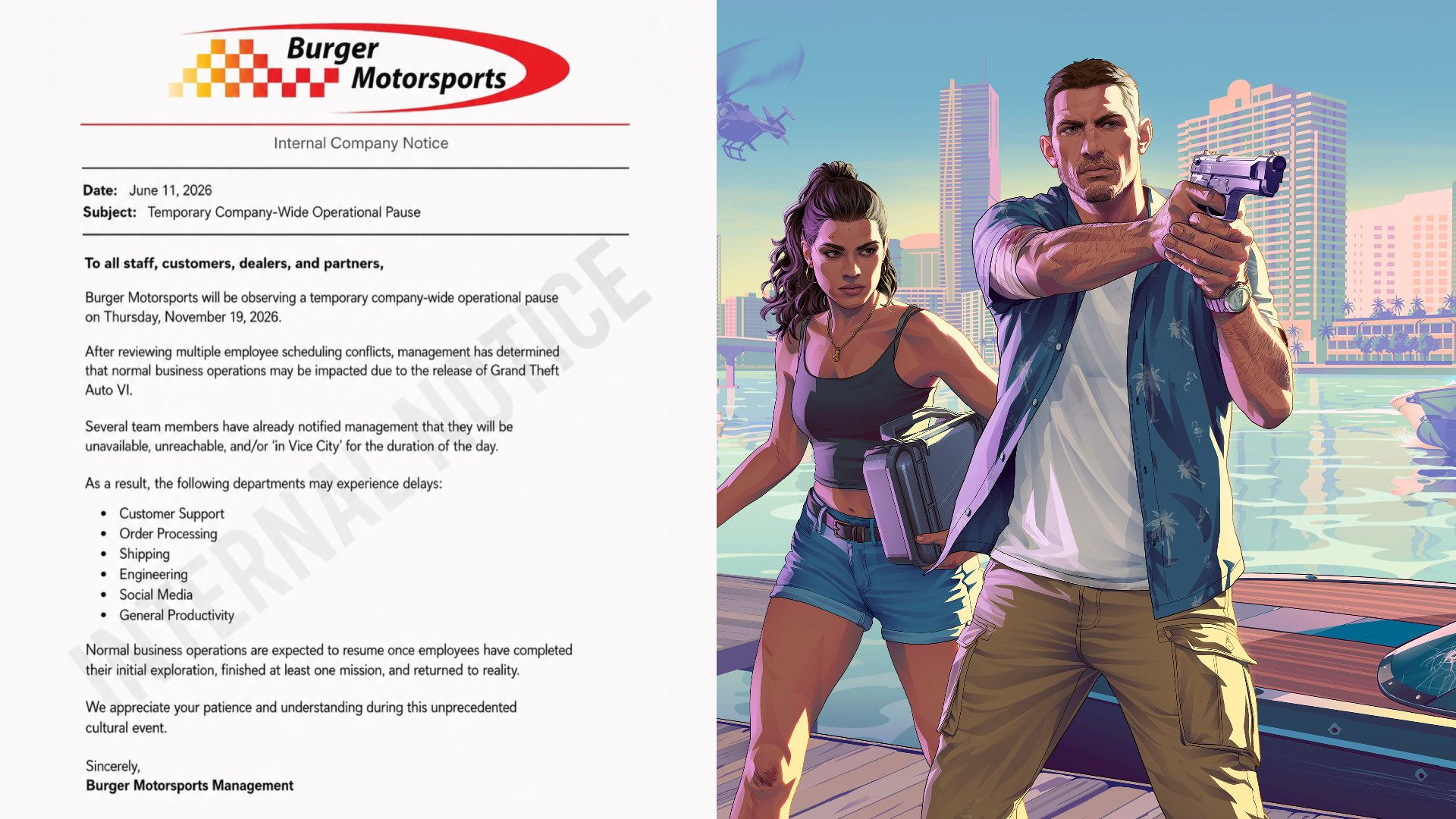 Car Company Gives Entire Workforce the Day Off to Play Grand Theft Auto VI on Launch Day