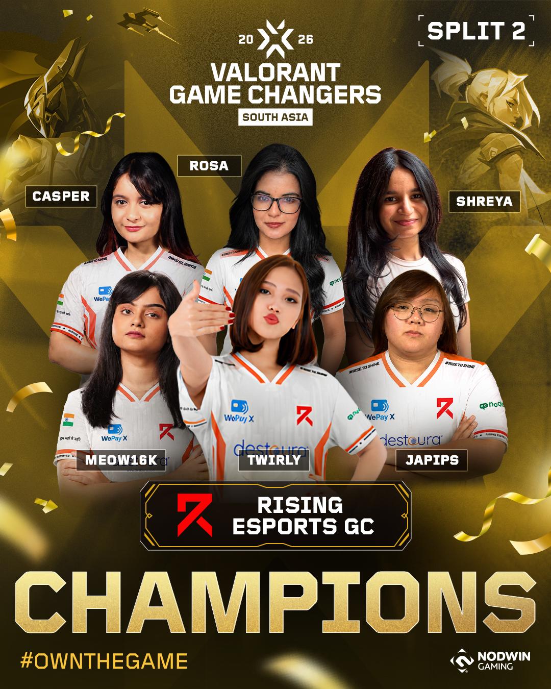 Rising Esports GC Crowned VALORANT Game Changers South Asia Split 2 Champions After 3-1 Victory Over Team Luna